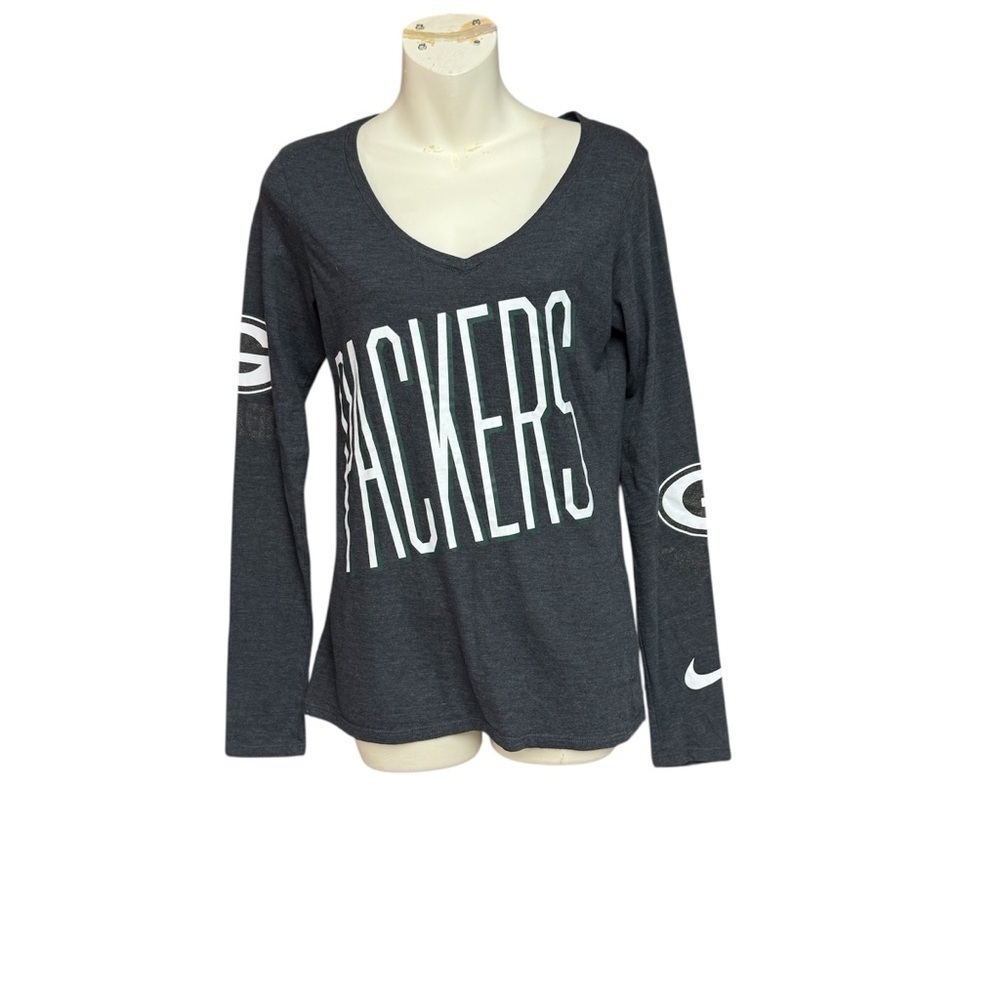 Nike Women's Gray Packers Long Sleeve Tee size small athletic cut